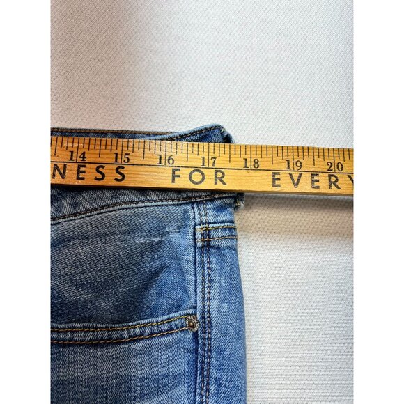American Eagle Outfitters Straight Leg Jeans Womens 14 Blue Denim Distressed - Picture 7 of 12
